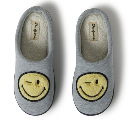 Dearfoams Women's Smile Icon Smiley Face Clog House Slipper