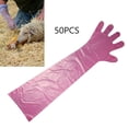 thumbnail image 1 of 50 Piezas Guantes Desechables Guante Veterinario Para Caza Pesca Limpieza Acuarios Rojo, 1 of 8