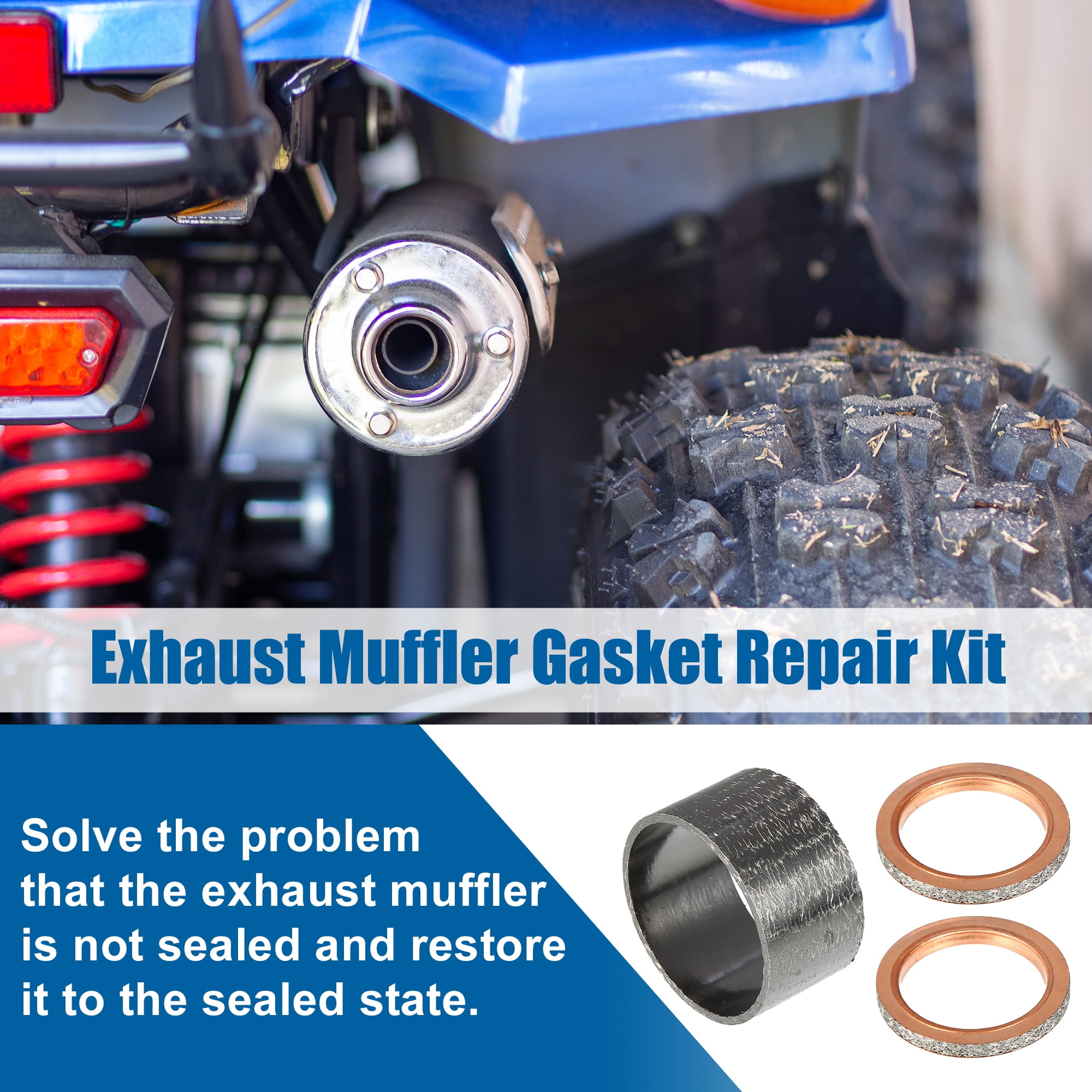 Unique Bargains Exhaust Pipe Muffler Silencer Gasket for Yamaha Rhino 660 YXR660F 4X4