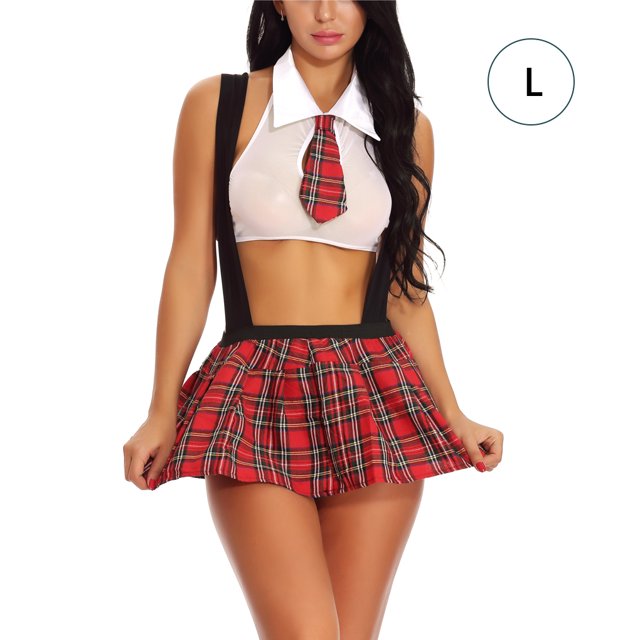 Conjunto de ropa interior sexy Traje de traje de escenario de tentación uniforme Traje de ropa de cosplay suave, Blanco, L Kearding XX000043-17