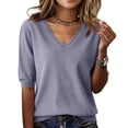 thumbnail image 2 of Women's 2026 Fall V Neck Sweater Trendy Long Sleeve Casual Lightweight Ribbed Knit Pullover Tops, 2 of 4