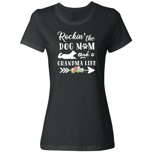 Inktastic Rockin' the Dog Mom and Grandma Life Women's T-Shirt