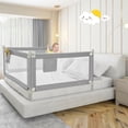 thumbnail image 3 of Gymax 57'' Bed Rails for Toddlers Vertical Lifting Baby Bed Rail Guard with Lock Grey, 3 of 10
