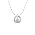 thumbnail image 2 of Delight Jewelry Silvertone Love on White Spinners Joy Ring Charm Necklace, 18", 2 of 4