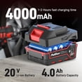 thumbnail image 7 of 20V Cordless Impact Wrench 1/2", 400N.m High Torque, 2300 RPM, 3.0Ah Battery & Fast Charger, 4 Sockets, LED Light, 5 Modes – Electric Impact Gun for Truck Tires(Red), 7 of 7