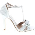 thumbnail image 6 of Forever Link Alina-64 Rhinestone Glitter TStrap Bow Detail Formal Heel, 6 of 7