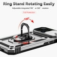 thumbnail image 3 of Allytech Rotatable Ring Holder Case for iPhone 15 - Military Grade Drop Protection - Slide Camera Cover - Heat Dissipation - Anti-Scratch Stand Case Support Magnetic Car Mount, Silver, 3 of 9