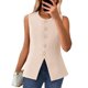 thumbnail image 1 of Chaleco BTFBM Blazer de verano sin mangas para mujer, color beige, talla L, 1 of 6