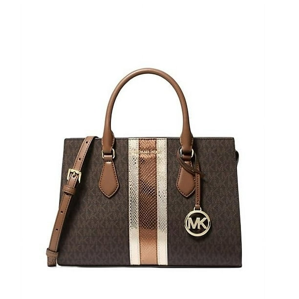Bolso de mano Michael Kors Sheila Satchel para mujer, color marrón metalizado