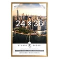 thumbnail image 4 of Studio Decor 24" x 36" Golden Finish Poster Frames by Downtown  - Wall Frame Set for Digital Prints, Posters & Artwork, Sawtooth Hangers for Vertical or Horizontal Display, 6 Pack, 4 of 4