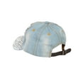 thumbnail image 3 of Womens Flag Patched Distressed Denim Baseball Cap - Light Denim, 3 of 4