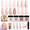 Amber Glitter Gold, variant on Azurebeauty Dip Powder Nail Kit, No UV Light 12 Pcs Starter Set with Base Top Coat Activator - Amber Glitter & Nude Gold