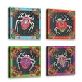 thumbnail image 1 of Set of 4 - Day of the Dead Spider III - Contemporary Fine Art Giclee on Canvas Gallery Wrap - wall décor - Art painting - 24 x 24 Inch - Ready to Hang, 1 of 2