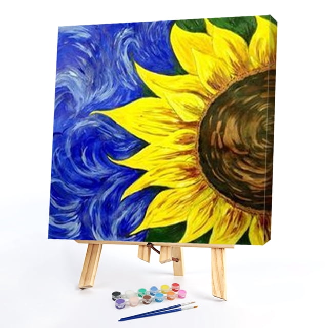 Pintura de lienzo por números Kit de dibujo pintado a mano con aceite de girasol Decoraciones para el hogar Likrtyny decoración de arte