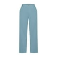 thumbnail image 4 of Capri Pants for Women High Waisted Pull On Elastic Waist Dressy Casual Stretchy Capris Trousers Pants Pockets, Limited Time Clearance, 4 of 5