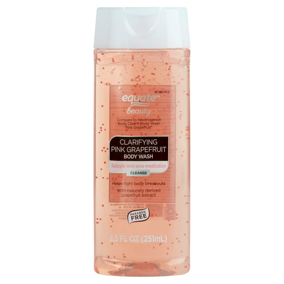 Equate Clarifying Pink Grapefruit Body Wash with 2% Salicylic Acid, 8.5 fl ozZ, Compare to Neutrogena® Body Clear® Body Wash Pink Grapefruit