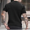 thumbnail image 4 of Early Access Deals Men's Fitness Suit Round Neck Pullover Color Blocked Top Short Sleeved Top Round Neck Top/shirt Set Black, M, 4 of 4
