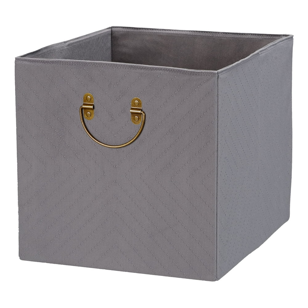 Better Homes & Gardens Textured Velveteen Cube Storage Bin, Multiple Colors, 12.75" x 12.75