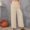 #270-Beige, variant on Hivin Women's Cotton Linen Paperbag Waist Pants, Loose Fit Comfortable Solid Color Casual Trousers for Daily Wear