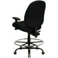 thumbnail image 3 of Flash Furniture HERCULES Series Big & Tall 400 lb. Rated Black Fabric Ergonomic Drafting Chair with Adjustable Back Height and Arms, 3 of 5