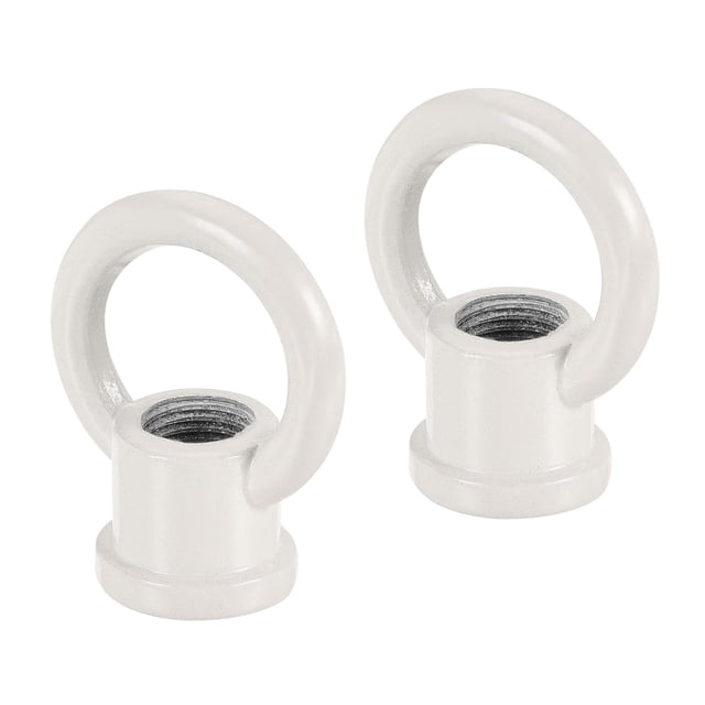 Unique Bargains 15kg Load 29x35mm M10 Thread Ring Shape Female Loop Eye Nut White 2 Pack