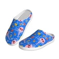 thumbnail image 2 of Daiia Tropical Jellyfishes Print Women’s Fuzzy Slippers Memory Foam Lightweight House Shoes Cozy Loafer Flannel House Shoes-39/40, 2 of 7
