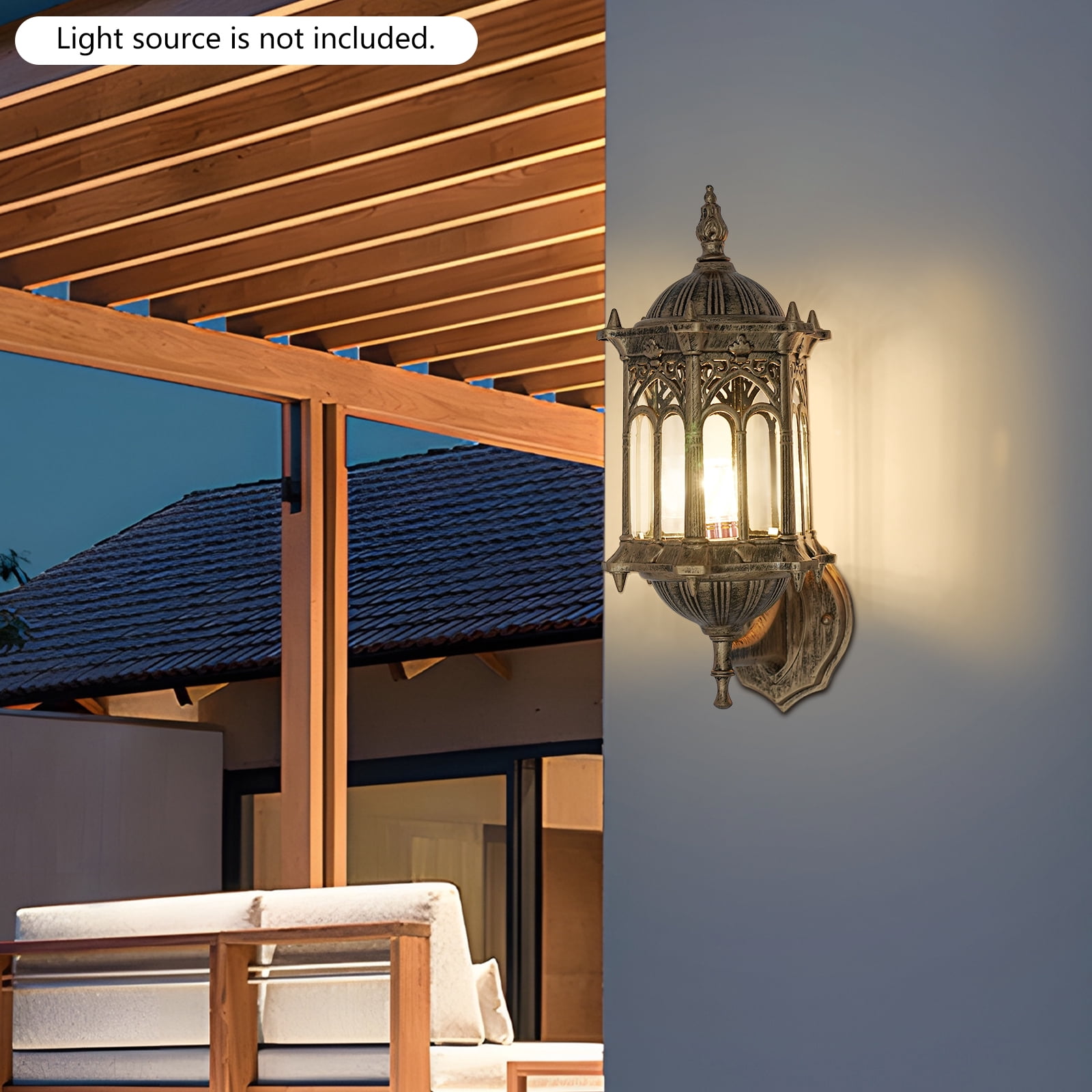 Vintage Retro Wall Lamp Exterior Wall Mount Light Fixture, for Indoor Outdoor Garden Porch Walkway Sconce(Bulb Not Included)
