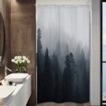 thumbnail image 2 of Stall Forest Dark Men Small Half Shower Curtain 36Wx72H Inch Nature Gothic Tree Winter Mountain Foggy Woodland Narrow Decor Bathroom Windows Fabric Polyester Waterproof 7 PCS Plastic Hooks, 2 of 6