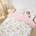 thumbnail image 2 of spefrowx Watercolor Floral Bowknot Duvet Cover Queen for Girls, Pink Spring Daisy Bow Queen Bedding, Pink Reversible, 3 Pieces, 1 Duvet Cover and 2 Pillowcases, 2 of 6