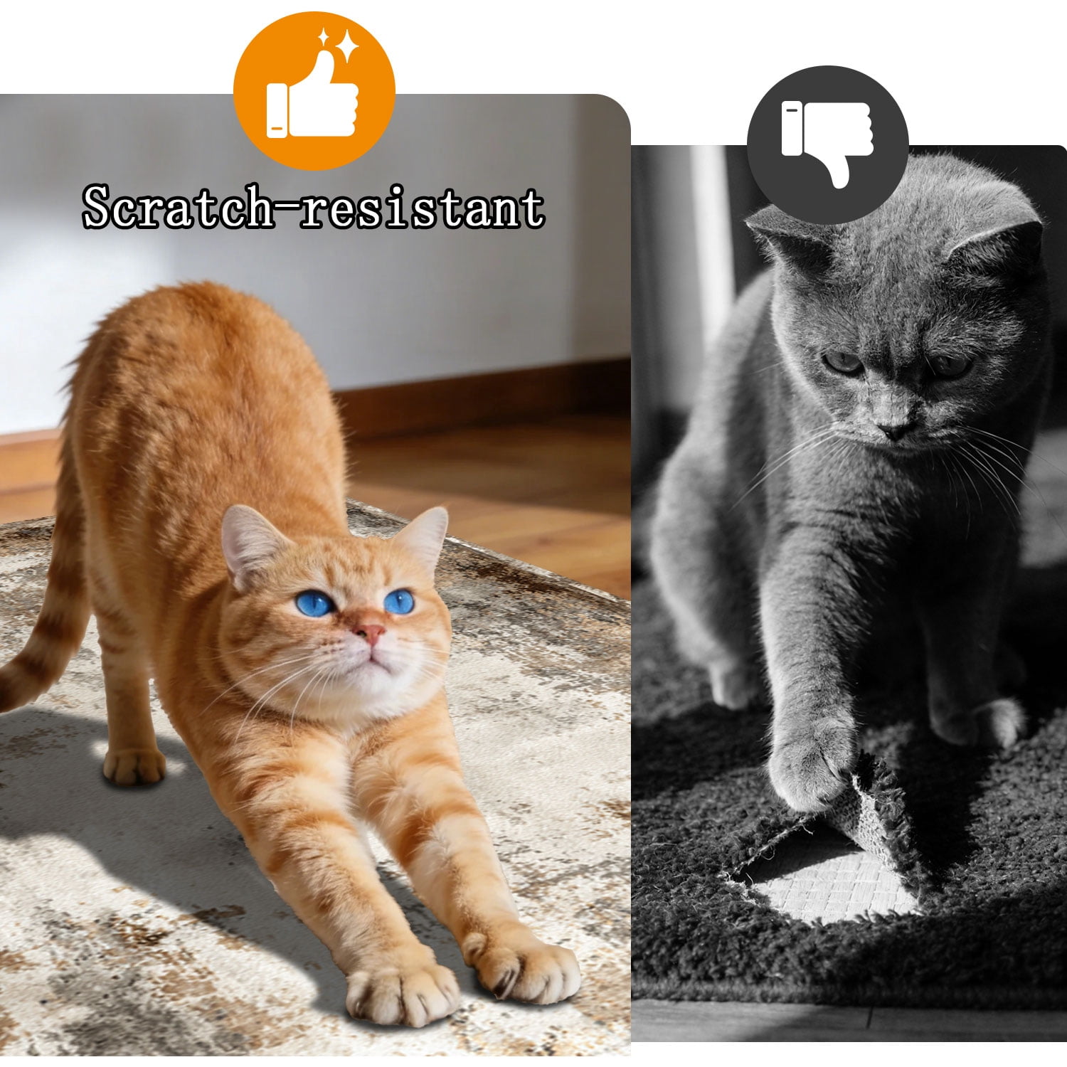 3-Piece Farmhouse Kitchen Rug Set, Washable Anti Slip Striped Floor Mats in 3 Sizes, Stain Resistant Decor Rugs for Kitchen Hallway Bathroom Home Christmas Decor