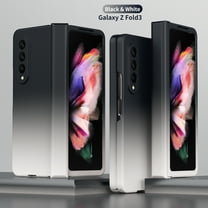 Galaxy Z Fold3 5G Case,Dteck Heavy Duty Armor Gradient Hard PC Back Case Shockproof Lightweight Cover for Samsung Galaxy Z Fold3 5G,Black/White