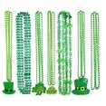 thumbnail image 4 of Washranp St. PatrickS Day Shamrock Necklace,Irish Green Hat Letters Long Round Bead Necklace for Party Supplies, 4 of 6