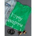 thumbnail image 3 of I Love My Awesome Husband Graphic Women Kelly Green T-Shirt, Female Medium, 3 of 4