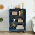 thumbnail image 3 of Wirrytor Wood Sideboard Cabinet with 2 Doors for Hallway Entrance, Carved Wood Accent Cabinet ,Vintage Textured Decorative Credenza, Modern Cabinet for Living Room,Blue, 3 of 8