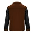 thumbnail image 4 of Maoxin Men Leather Jacket Men's Fashion Casual Solid Color Zipper Pockets Long Sleeve Hoodless Casual Outwear Leather Jackets for Men Brown 2XL, 4 of 6