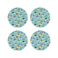thumbnail image 1 of Vsdgher World Travel1 Print Leather Coasters for Drinks, Durable Drink Coasters 4 Set for Tabletop Protection, Luxurious Home Décor and Housewarming Gift-Round Shape, 1 of 6