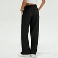 thumbnail image 4 of TrendOFT Oversized Wide Leg Sweatpants Women Baggy Casual Side Striped Track Pants Y2k Cute Lounge Baggy Palazzo Pants Black S, 4 of 7