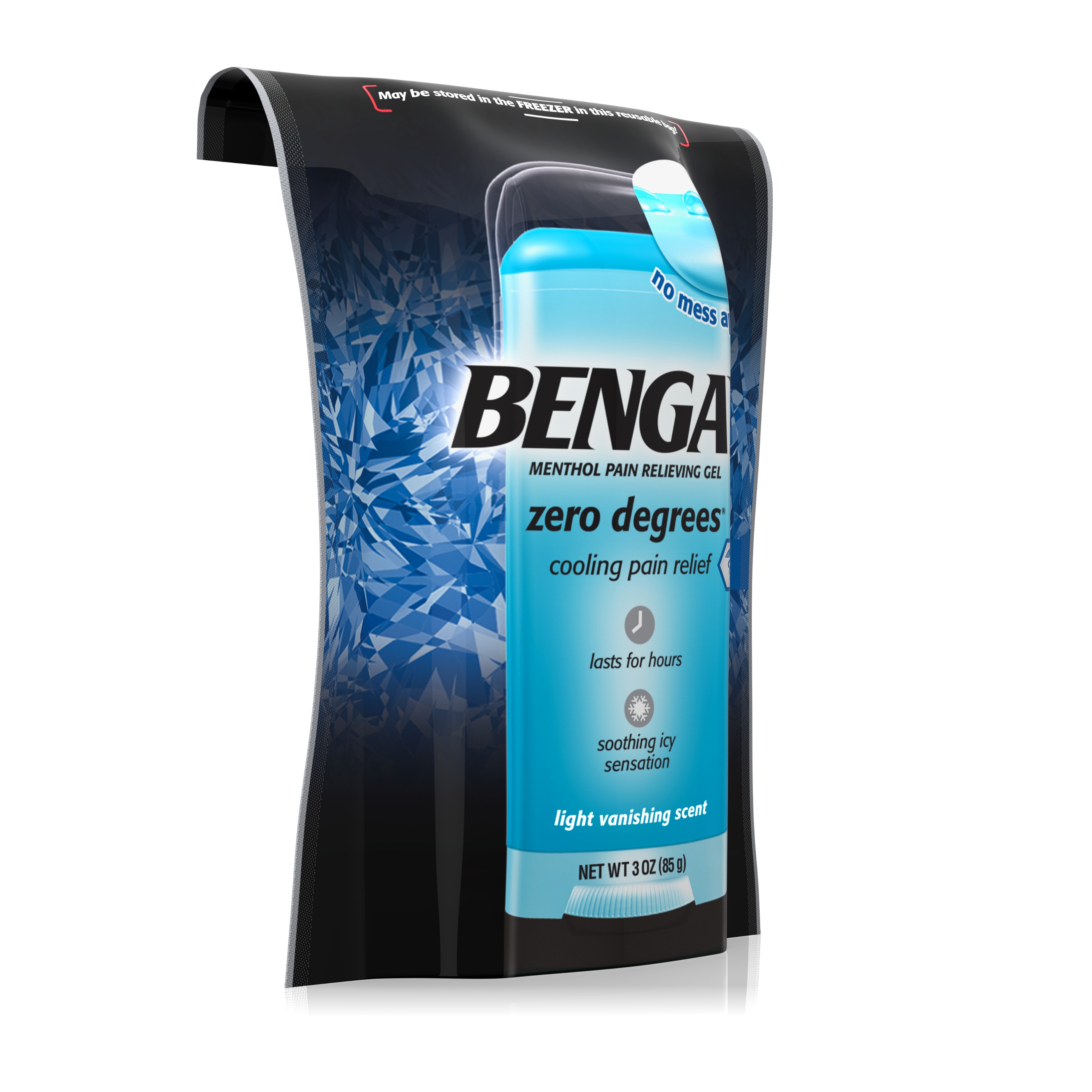 Bengay Zero Degrees Vanishing Scent Menthol Pain Relieving Gel, 3 Oz - image 2 of 6