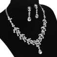 thumbnail image 3 of MasteelfCA Rhinestone Decorated Wedding Bridal Necklace Earrings Set (Sliver), 3 of 5
