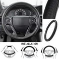 thumbnail image 3 of Motor Trend SW-808-WH White Steering Wheel Cover - Dotted Comfort Polyester Grip on Stitched Synthetic Leather, 3 of 9