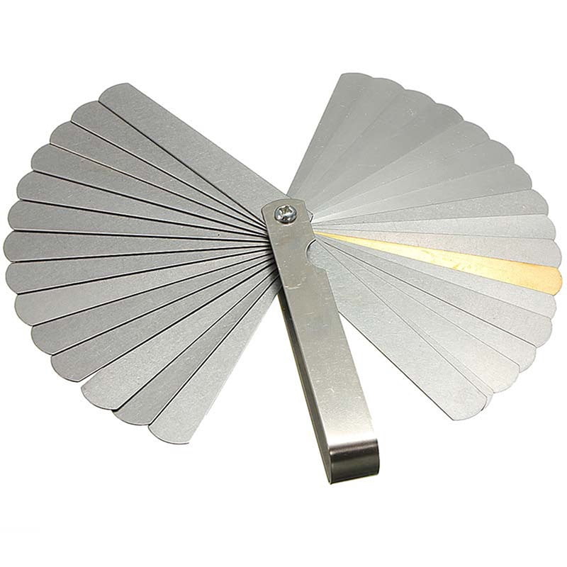 32 Blades Alloy Metric Gap Range Finder Feeler Gauge Valve Teaching Feeler Gauge 0.04-0.88 mm Gap Copper Sheet Measuring Tool ,Corrosion-Resistant
