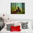 thumbnail image 4 of Nawypu Brown Bear Wall Art for Kids Room, PIY Cute Animal Canvas Painting of Mother and Cub in Old-Growth Forest Picture, Adorable Family Wildlife Decor (1" Thick, Waterproof, Bracket Mounted, 4 of 4