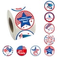 thumbnail image 1 of Teissuly 4th of July Stickers Roll Patriotic Stickers Independence Day Stickers with American Flag Labels Teacher Reward Stickers for Memorial Kids Party Classroom Party Supplies(500 Pcs Per Roll) Teissuly WER202309201270, 1 of 7