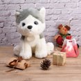 thumbnail image 4 of 25 cm simulación encantador animales lindos muñecos de peluche suave perro pequeño juguetes de peluche decoración del hogar Husky juguete sentado altura 25 cm, 4 of 9
