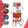 thumbnail image 2 of siu want Large 20oz Vintage Style Popcorn Maker Cart - Pops 62 Cups Per Batch, Commercial & Home Use, Portable Popcorn Machine with Wheels and Kettle, for Theater, Parties, Events (Red)​, 2 of 11