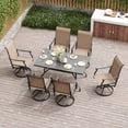 thumbnail image 6 of Farini Outdoor Dining Chairs Set of 4, 360°Swivel Patio Dining Chair with Textilene Fabric, Outdoor Metal Armchair All Weather Resistant, Ergonomic Comfort, Perfect for Patio, Backyard, Balcony, 6 of 8