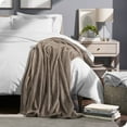 thumbnail image 2 of Bare Home Luxurious Ultra Soft Premium Microplush Fleece Blanket, King, Taupe, 2 of 5