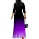 thumbnail image 3 of Vestido largo PinkPatty con cuello en V degradado y mangas 3/4 para mujer, 3 of 6