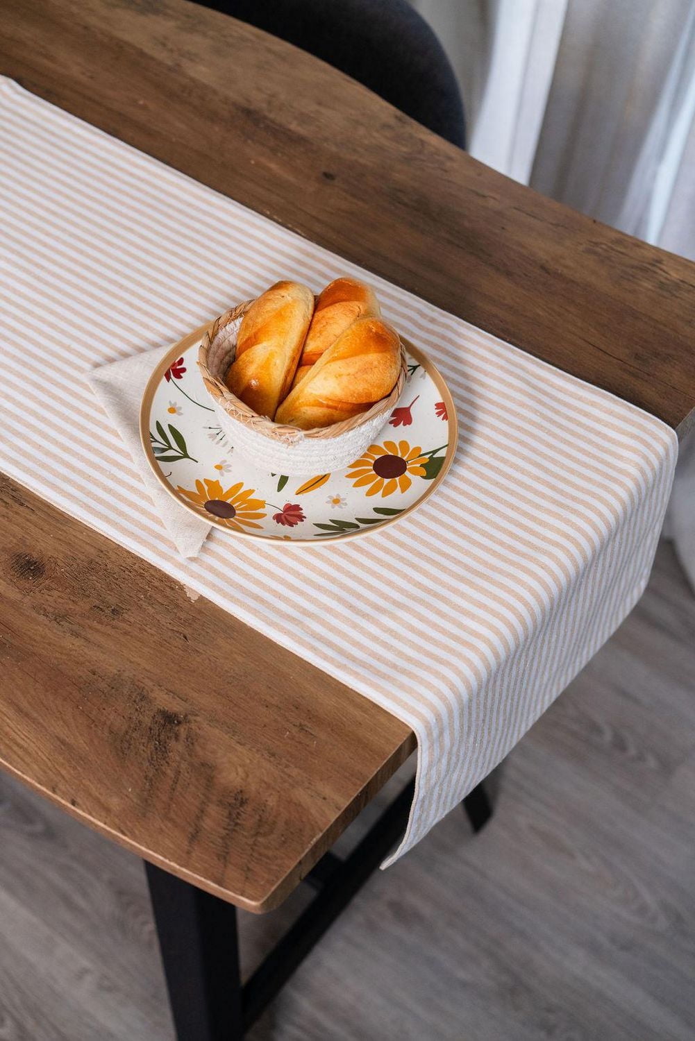 Elevate Your Dining Experience with Fabstyles Bistro Stripe Runner.