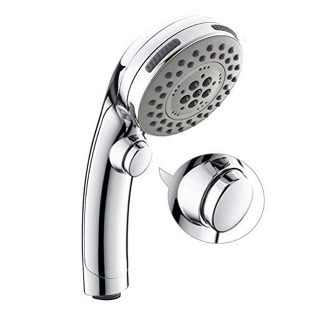 Juego de cabezal de ducha Boosting de seis funciones, botón de cabezal de ducha, parada de agua con una tecla, cabezal de ducha de mano, dosel de loto